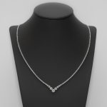 Lánc, Fehér Arany, Cirkónia kővel díszítve, 460 mm, 11,9 gramm