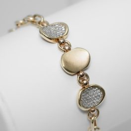 Karlánc, Arany, Cirkónia kővel díszítve, 7,7 gramm