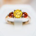 Gyűrű, Fehér Arany, Zafír kővel, 2,6ct, 55-ös