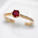 Gyűrű, Arany, Rubin kővel, 0,55ct, 54-es