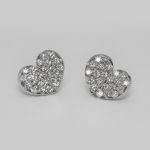 Fülbevaló, Fehér arany, Cirkónia kővel díszítve