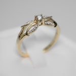 Gyűrű, Arany, Gyémánt kővel, 0,13ct, 54-es