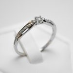 Gyűrű, Fehér Arany, Gyémánt kővel, 0,07ct, 56-os